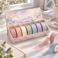 AVORELIC™ Quiet Rainbow Morandi Washi Tape Set – 7 Solid Color Decorative Paper Tapes for Journaling