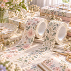 AVORELIC™ Still Garden Botanical Washi Tape Duo – Minimal Floral & Leaf Journaling Decorative Tape
